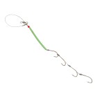 Fishing mount with 4 hooks, hook size 7, 30 cm, green/silver color